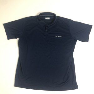 Columbia Omni Shade Sun Protection Men's Short Sleeve Sz 2XL Blue Polo Shirt E36